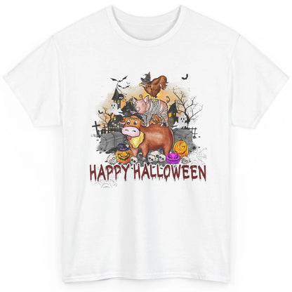 Farm Animal Haunted House Farming Halloween Spooky Season Classic Unisex T-Shirt