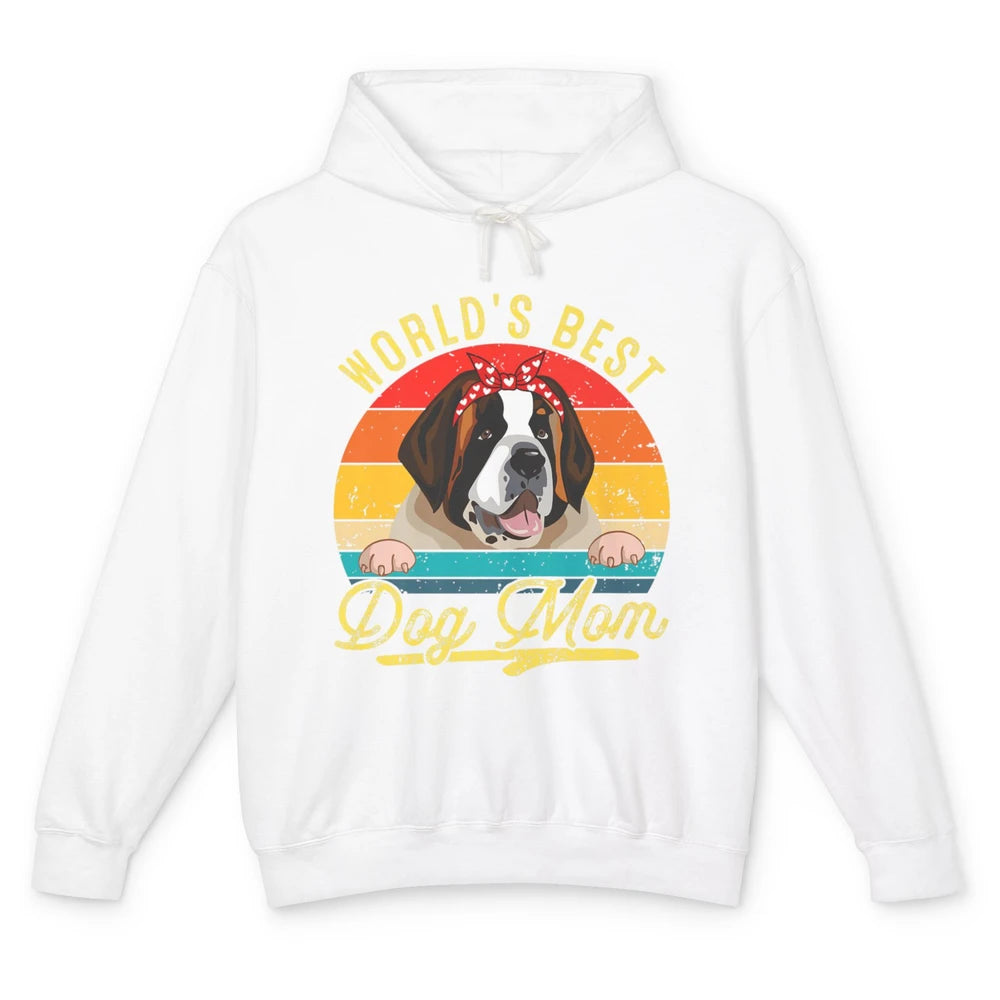 World Best Saint Bernard Dog Mom Funny Sunflower Mothers Day Unisex Lightweight Hoodie