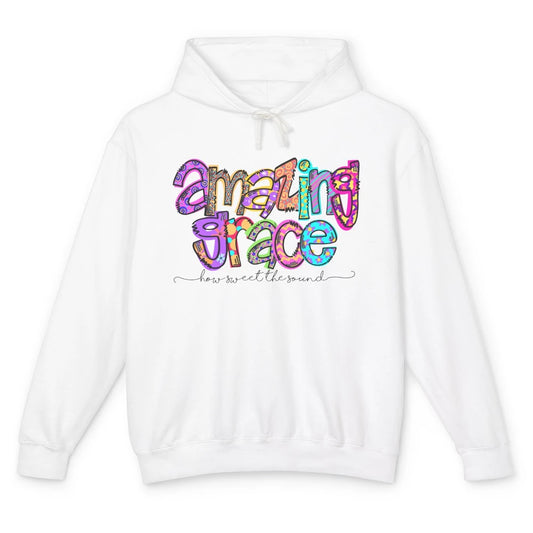 Leopard Amazing Grace How Sweet The Sound Christian Western Unisex Lightweight Hoodie