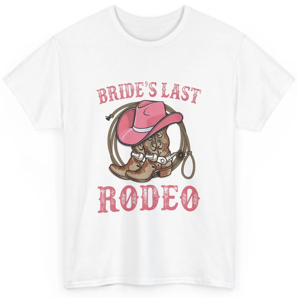 Bride's Last Rodeo Cowgirl Hat Bachelorette Party Wedding Classic Unisex T-Shirt