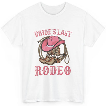 Bride's Last Rodeo Cowgirl Hat Bachelorette Party Wedding Classic Unisex T-Shirt