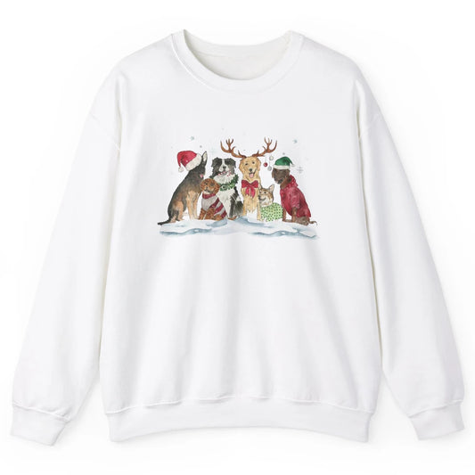 Funny Happy Howliday Corgi Golden Retriever Poodle Christmas Unisex Crewneck Sweatshirt