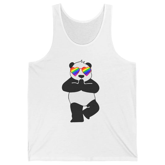 Yoga Panda LGBT Gay Pride Month Rainbow Sunglasses Love Unisex Jersey Tank