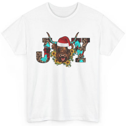 Highland Cow Christmas Joy Heifer Western Country Cowboy Classic Unisex T-Shirt