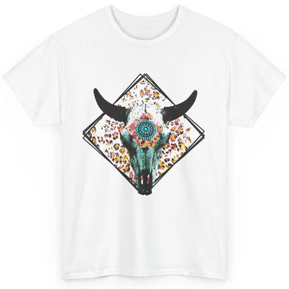 Aztec Heifer Steer Cow Skull Cowboy Gemstone Leopard Vintage Classic Unisex T-Shirt