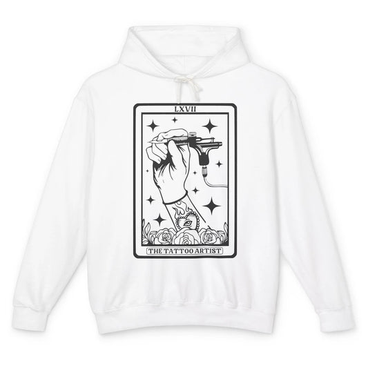 Tattoo Artist Tarot Card Beautician Tattoo Machine Halloween Unisex Lightweight Hoodie