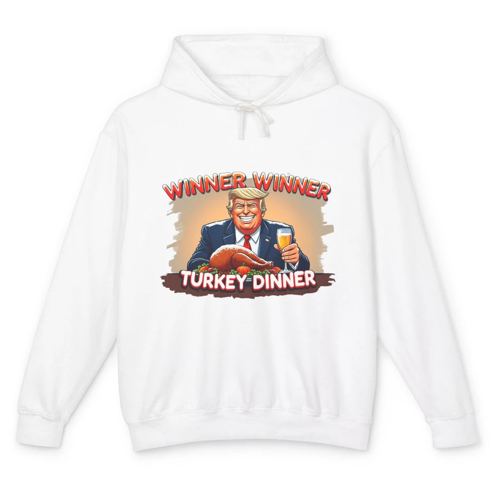 Funny Trump Winner Turkey Dinner Thanksgiving Donald Trump President Republican Unisex Lightweight Hoodie