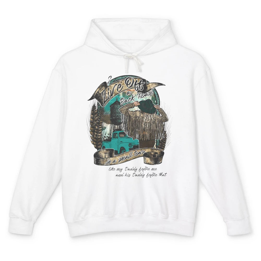 Retro Country Girl Truck Live Off A Back Road Western Town Unisex Lightweight Hoodie