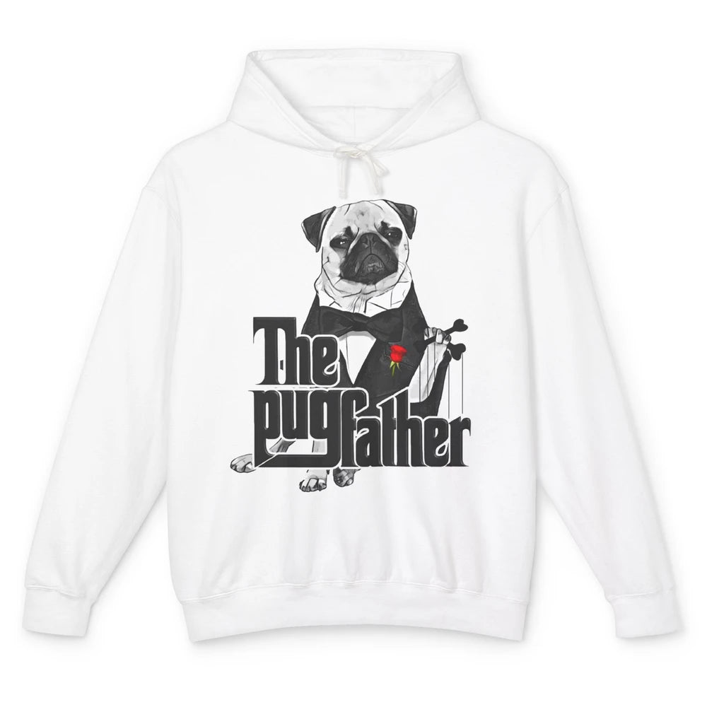 The PugFather Funny Puggy Face Pug Dad Dog Lovers Gifts Unisex Lightweight Hoodie