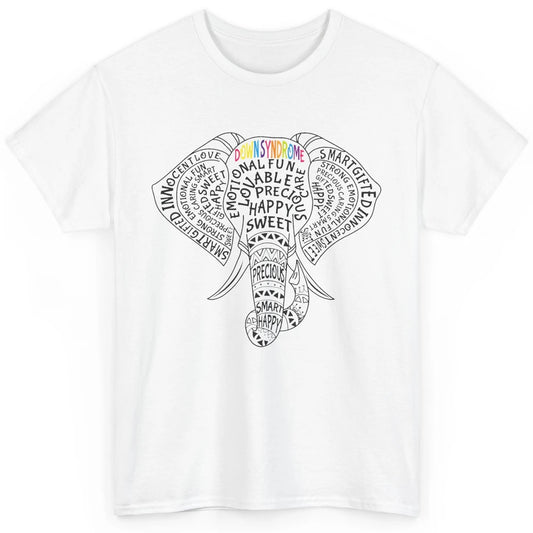 Elephant Down Syndrome Awareness Support Emotional Lovable Classic Unisex T-Shirt