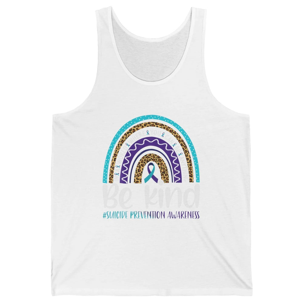 Be Kind Leopard Rainbow Suicide Prevention Awareness Month Unisex Jersey Tank