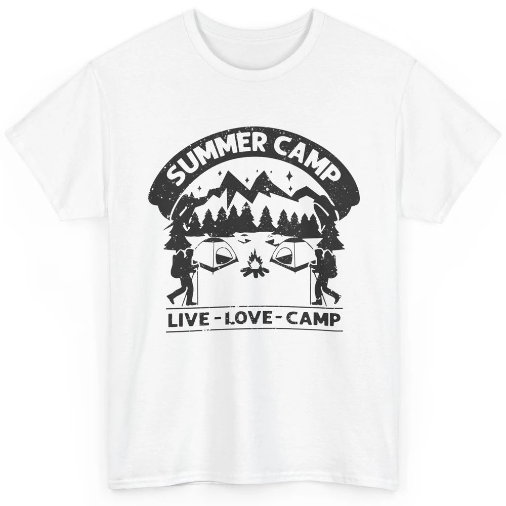 Summer Camp Live Love Camp Vacation Camping Hiking Retro Classic Unisex T-Shirt