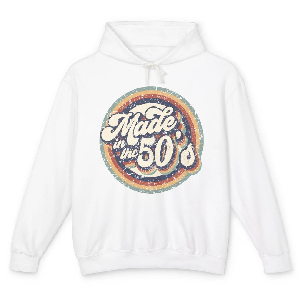 Retro Vintage Made In The 50's 1950s Born Birthday Day Gift Unisex Lightweight Hoodie