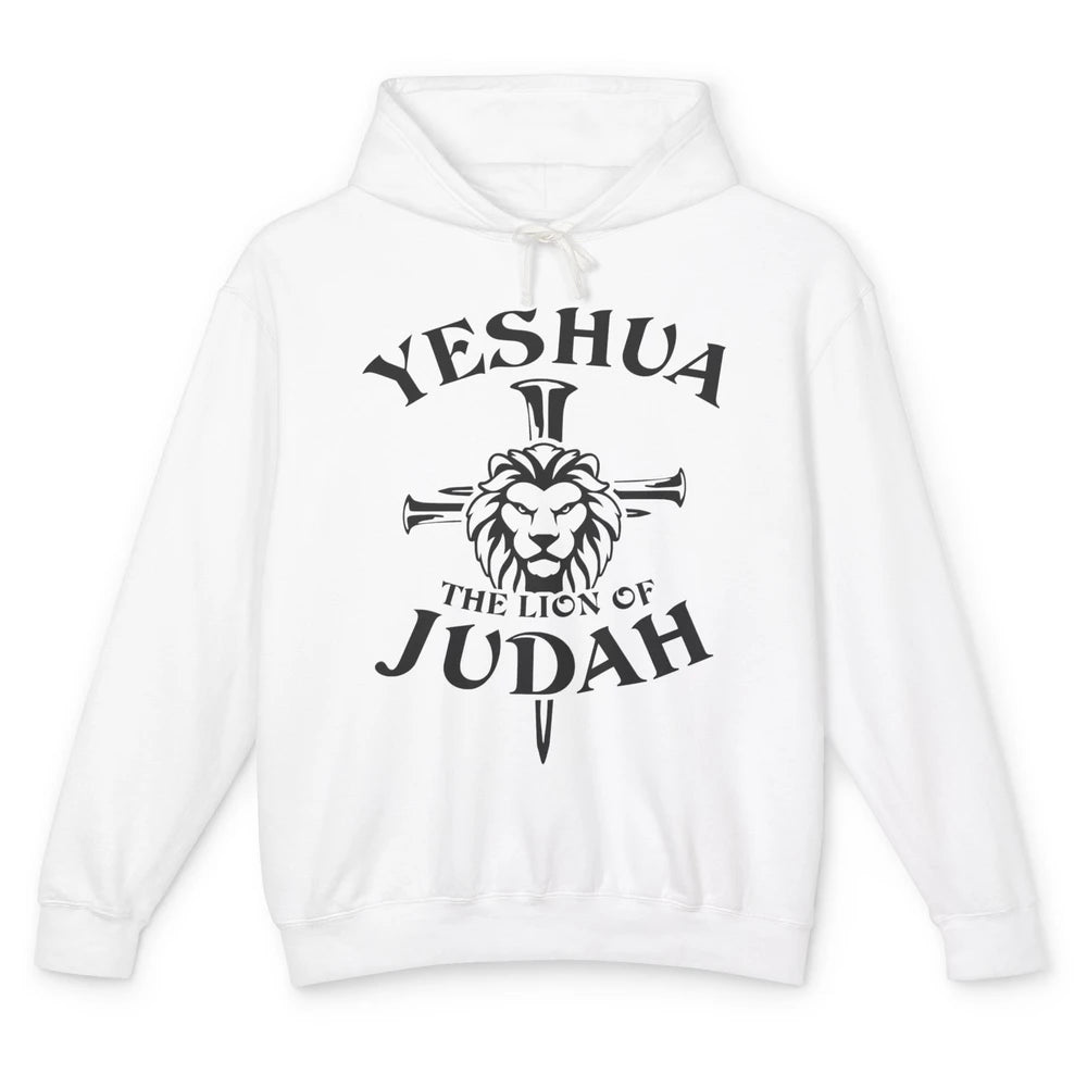 Yeshua Jesus Cross Lion Of Judah Christian Faith Religious Unisex Lightweight Hoodie