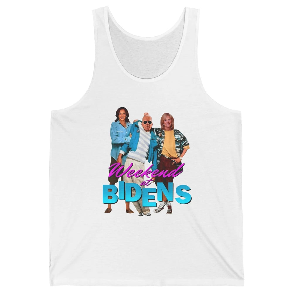 Weekend At Biden's Funny Joe Biden Anti Liberals Anti Biden Unisex Jersey Tank