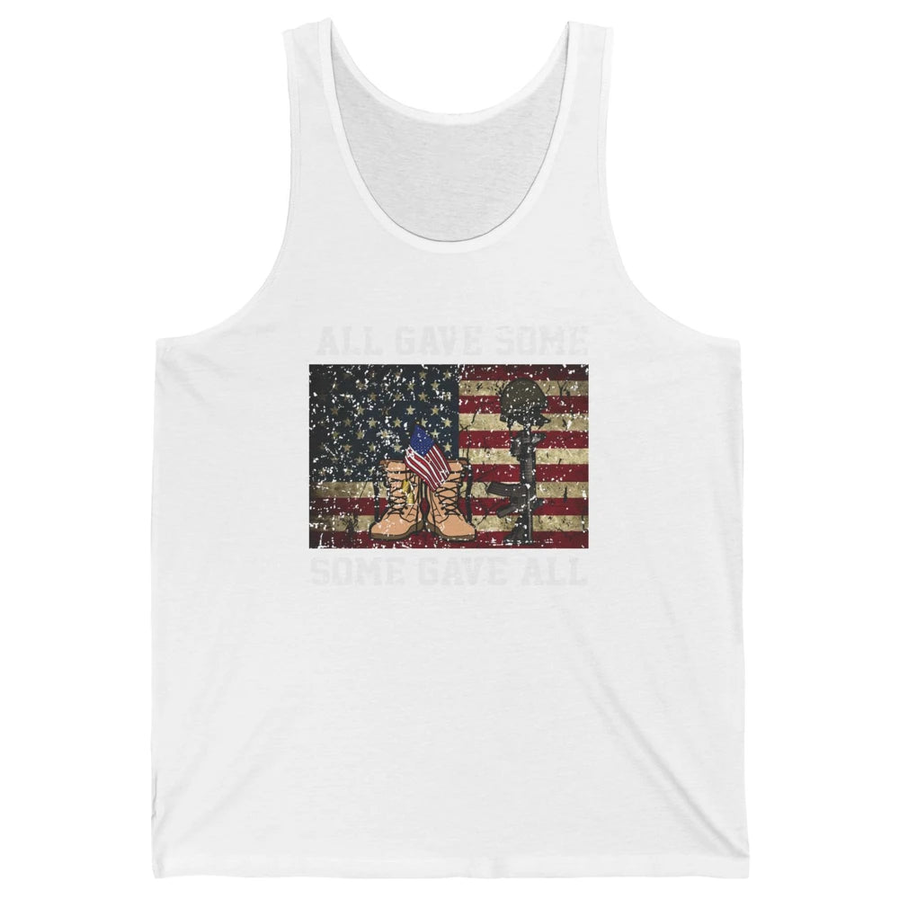 Retro US Veteran All Gave Some Some Gave All Memorial Day Unisex Jersey Tank