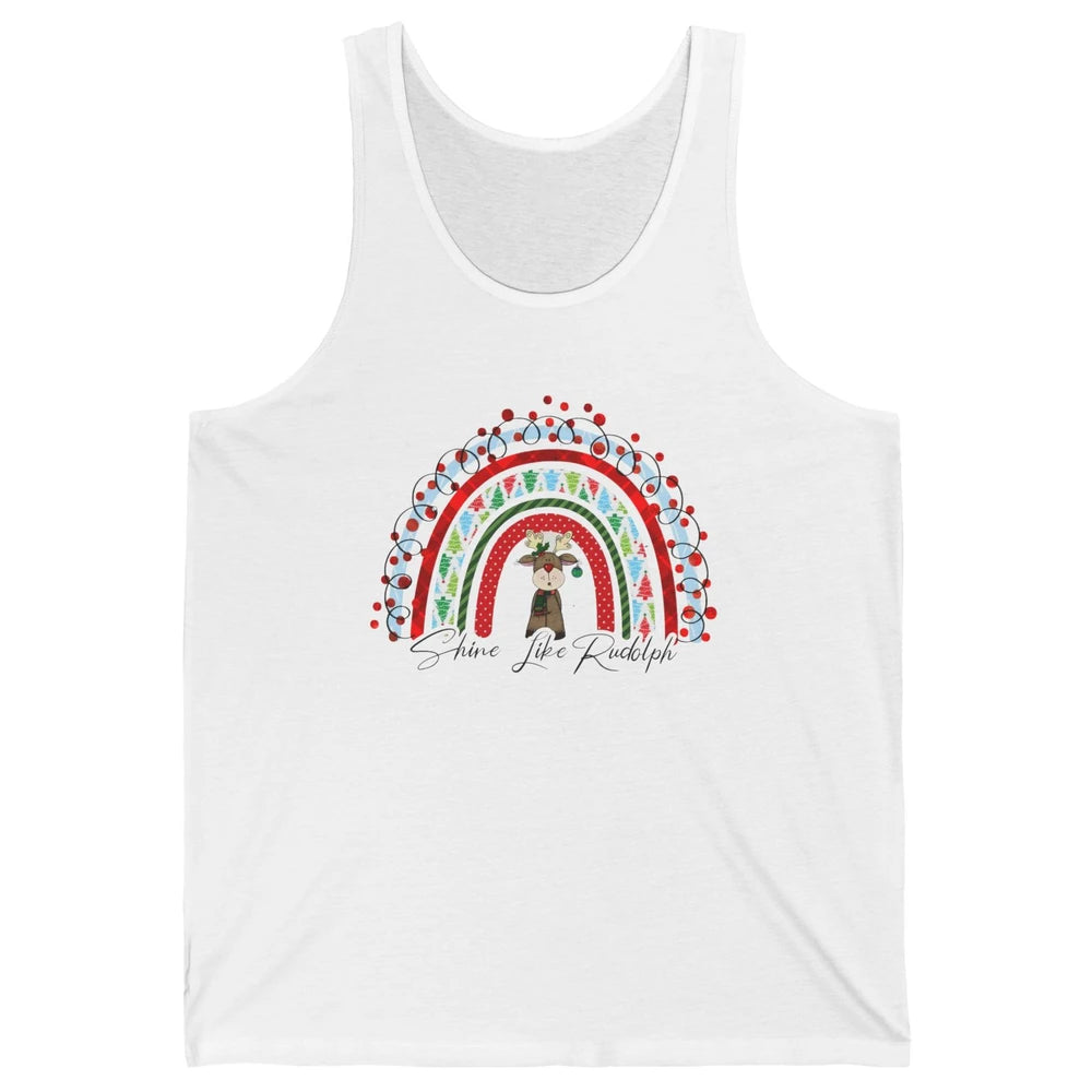 Boho Christmas Tree Rainbow Shine Like Reindeer Christmas Unisex Jersey Tank