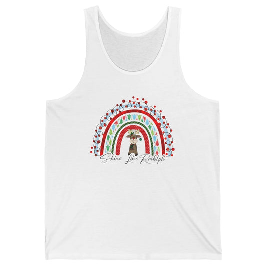 Boho Christmas Tree Rainbow Shine Like Reindeer Christmas Unisex Jersey Tank