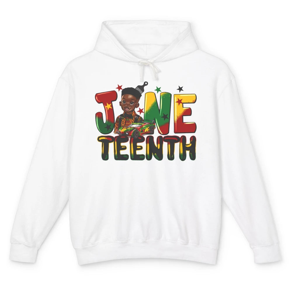 Juneteenth Little Black Boy Afro African Independence Day Unisex Lightweight Hoodie