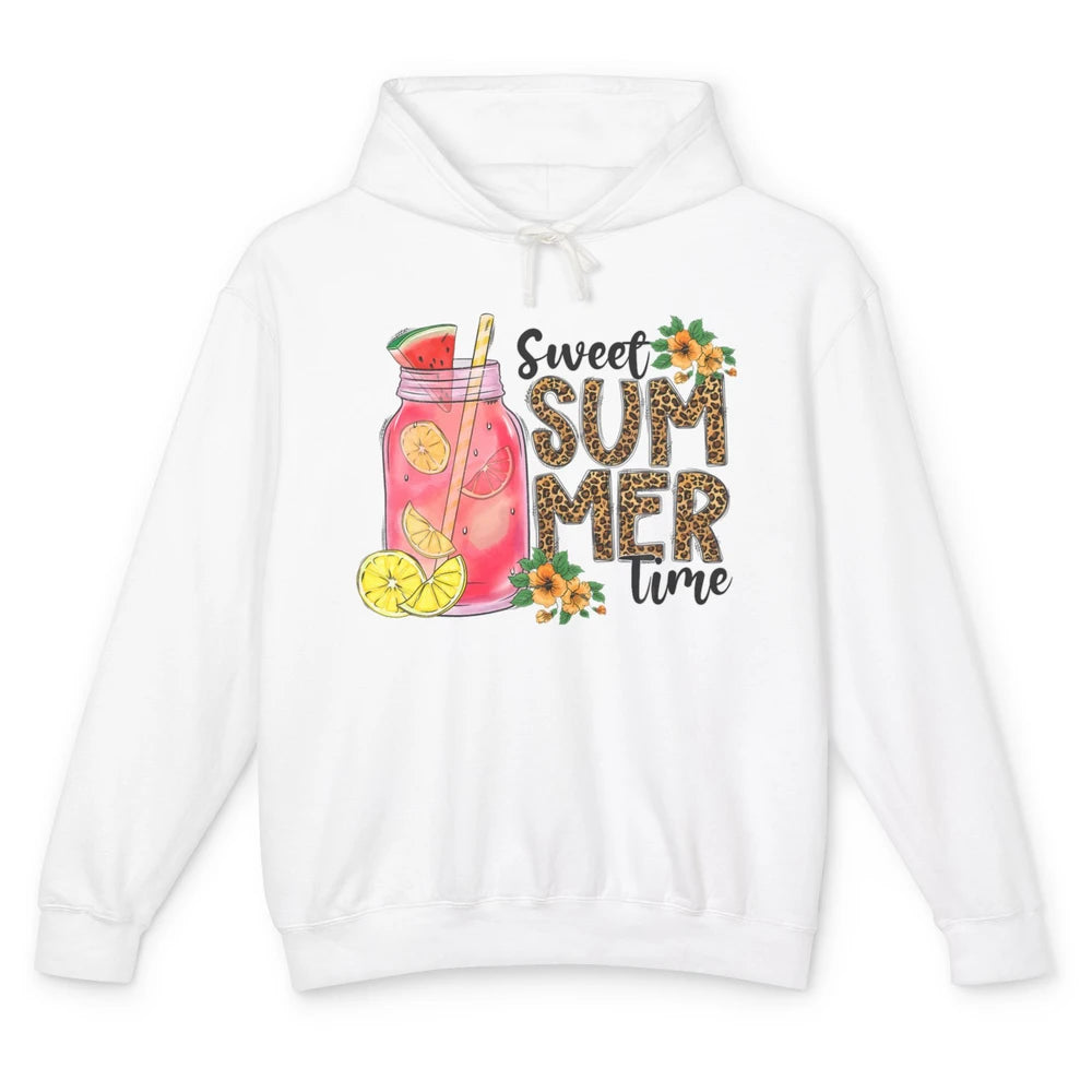 Retro 80s Floral Sweet Summer Watermelon Vaporwave Leopard Unisex Lightweight Hoodie