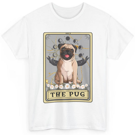 Floral The Pug Tarot Card Pug Mom Halloween Pug Lovers Classic Unisex T-Shirt