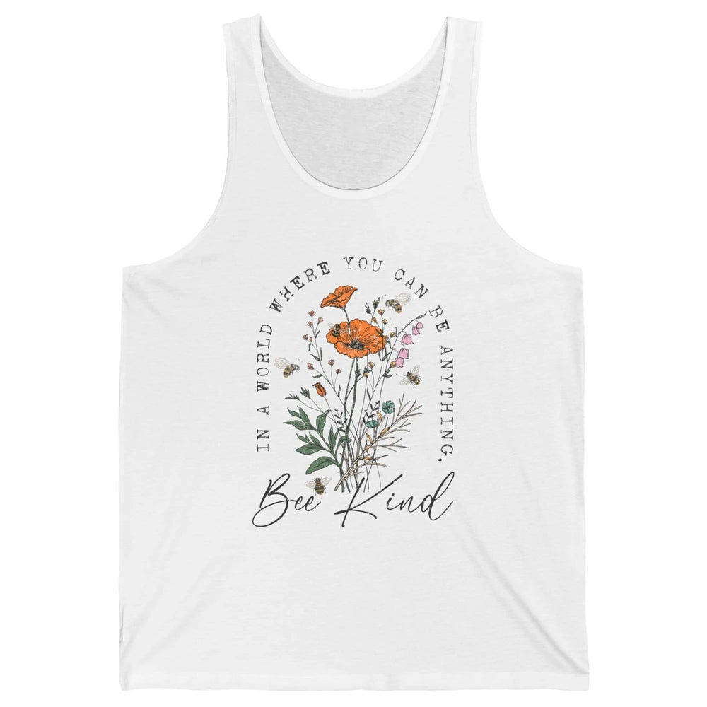 Vintage Bee Kind Daisy Minimalist Positive Mind Wildflower Unisex Jersey Tank