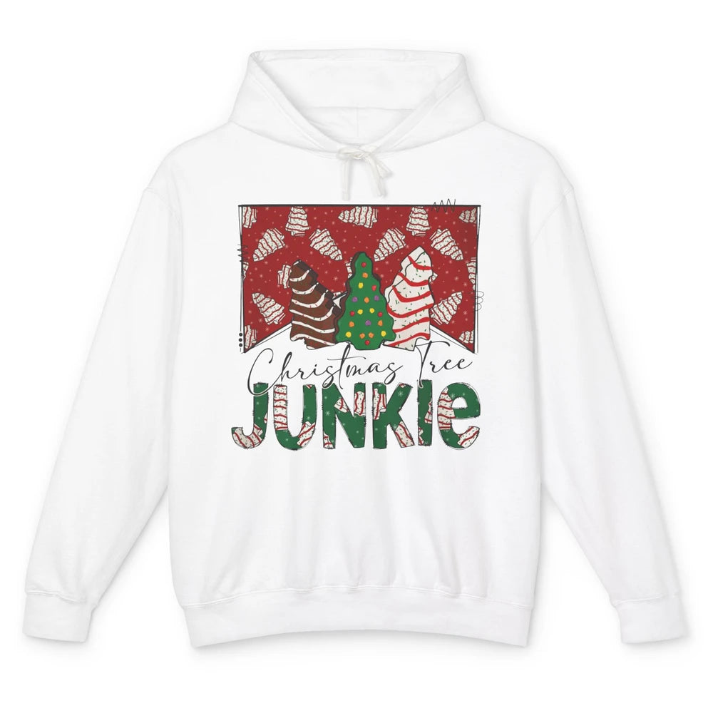 Funny Christmas Tree Cake Junkie Tis The Season Western Xmas Unisex Lightweight Hoodie