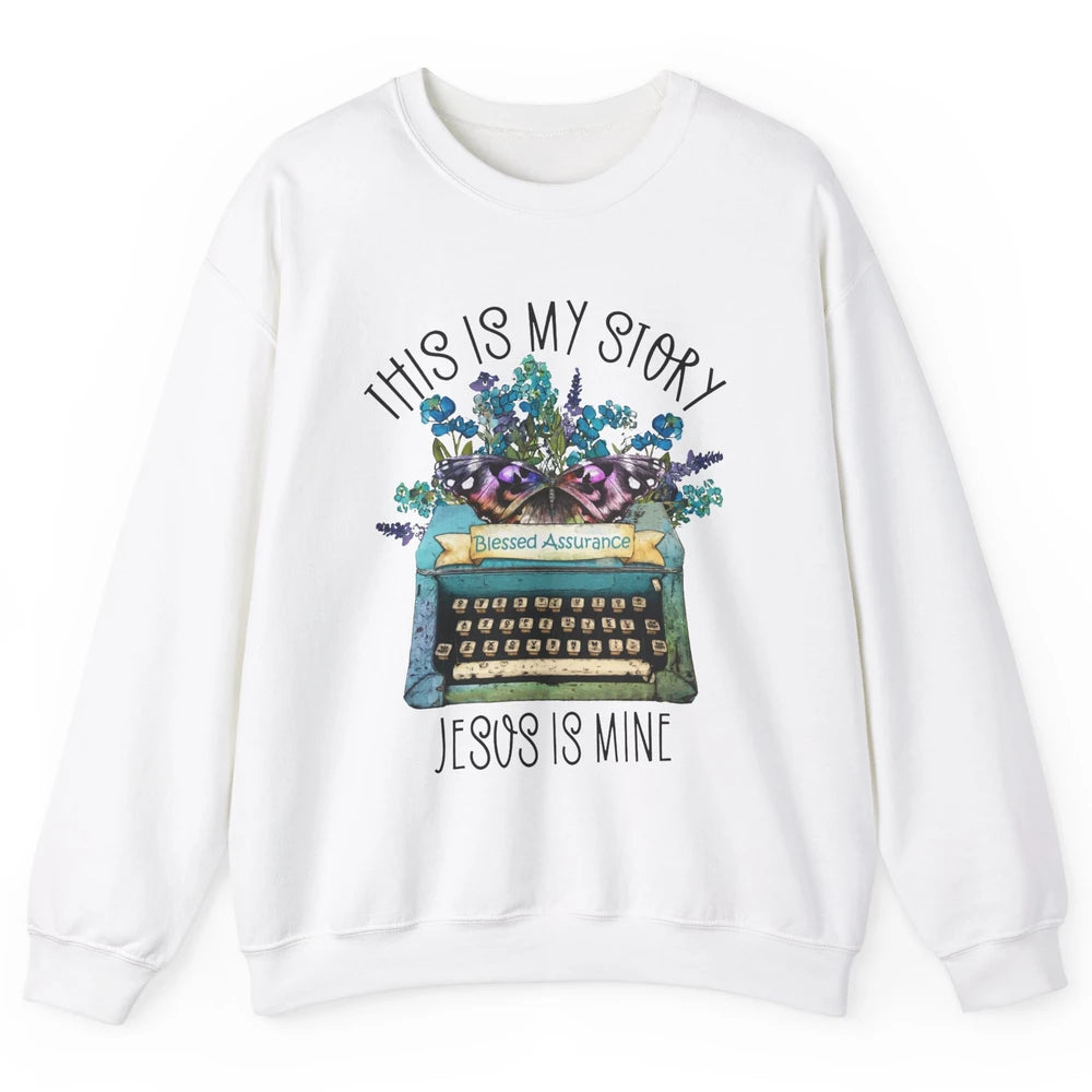 Wildflowers Christian Faith Blessed Assurance Jesus is Mine Unisex Crewneck Sweatshirt