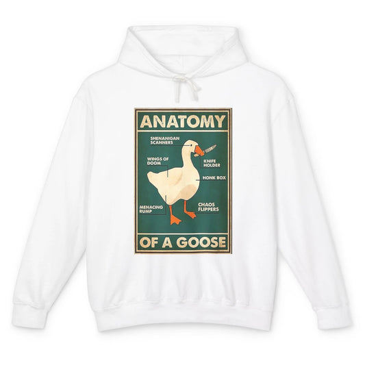 Funny Anatomy Of Goose With Knife Sarcastic Nurse Life Duck Unisex Lightweight Hoodie