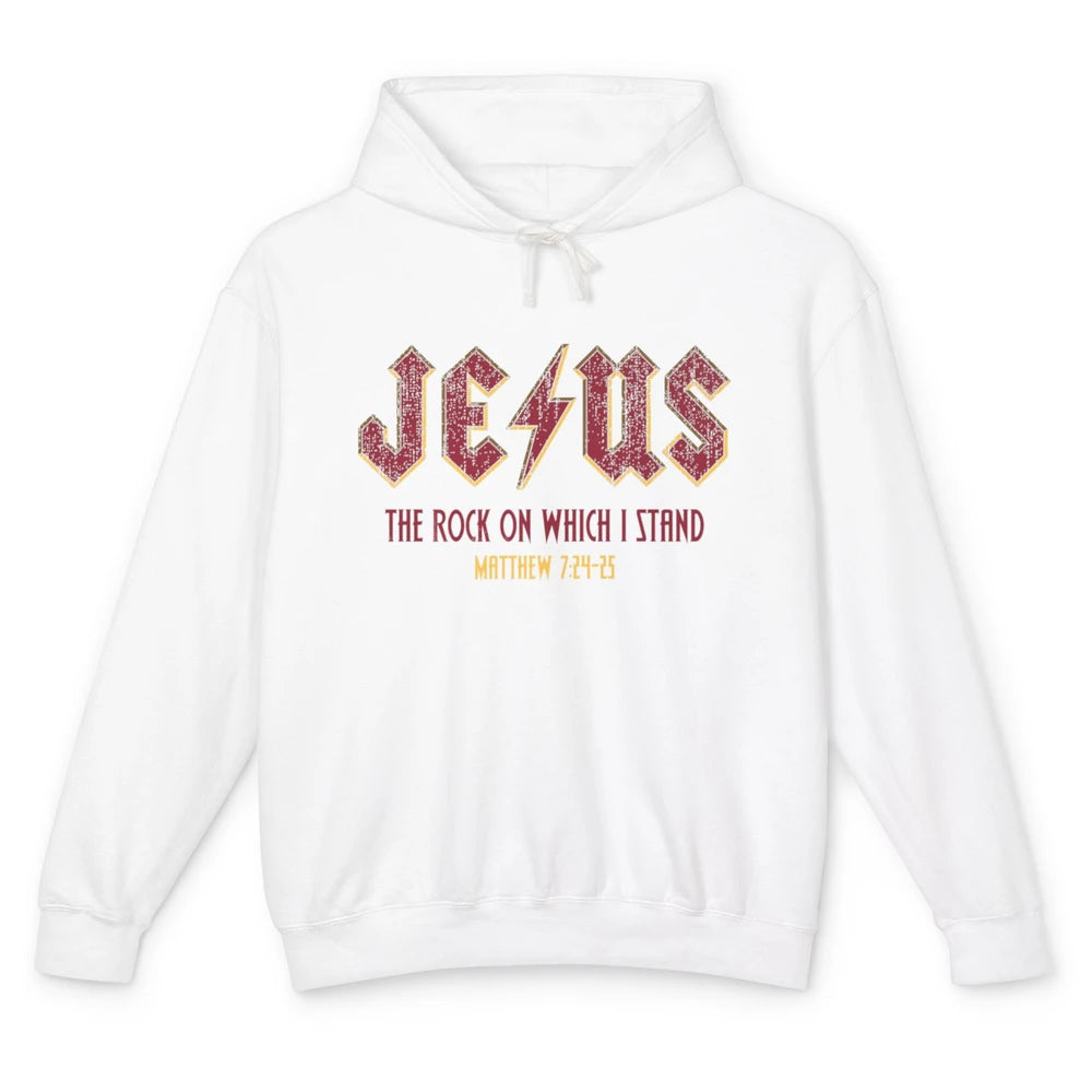 Retro Jesus The Rock On Which I Stand Faith Christian God Unisex Lightweight Hoodie