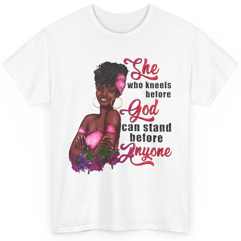 Black Girl She Who Kneels Before God Christian Afro Women Classic Unisex T-Shirt