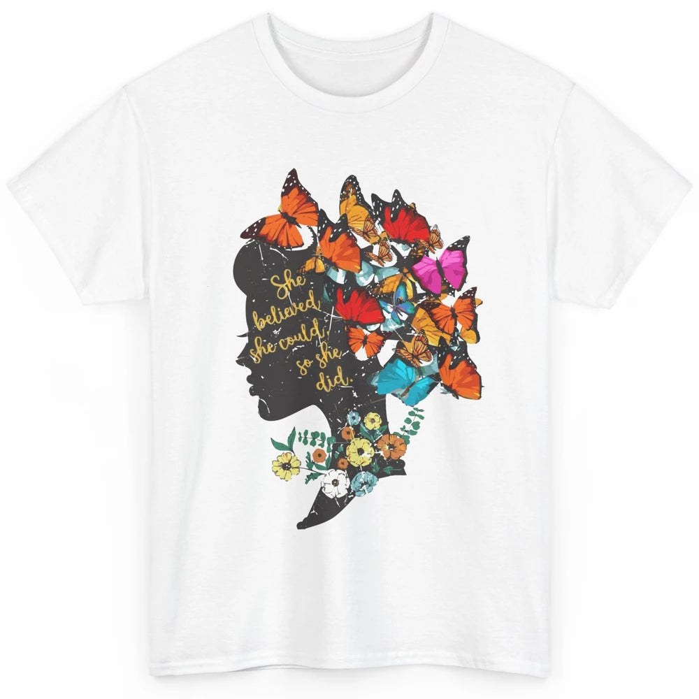 Floral Women Butterfly Inspirational Saying Mental Health Classic Unisex T-Shirt