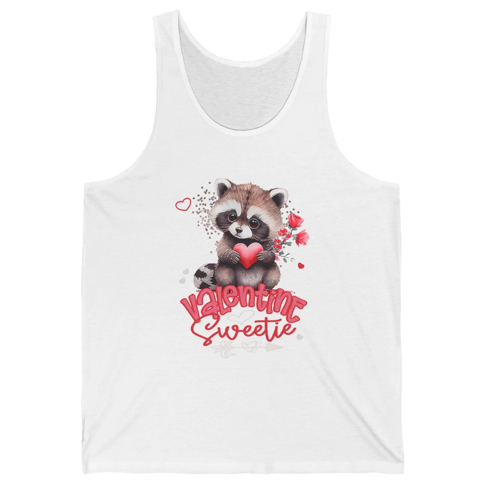 Adorable Baby Raccoon Cute Happy Valentine Sweetie Opossum Unisex Jersey Tank