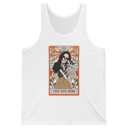 Retro Skeleton Tarot Card The Dog Mom Halloween Dog Lovers Unisex Jersey Tank