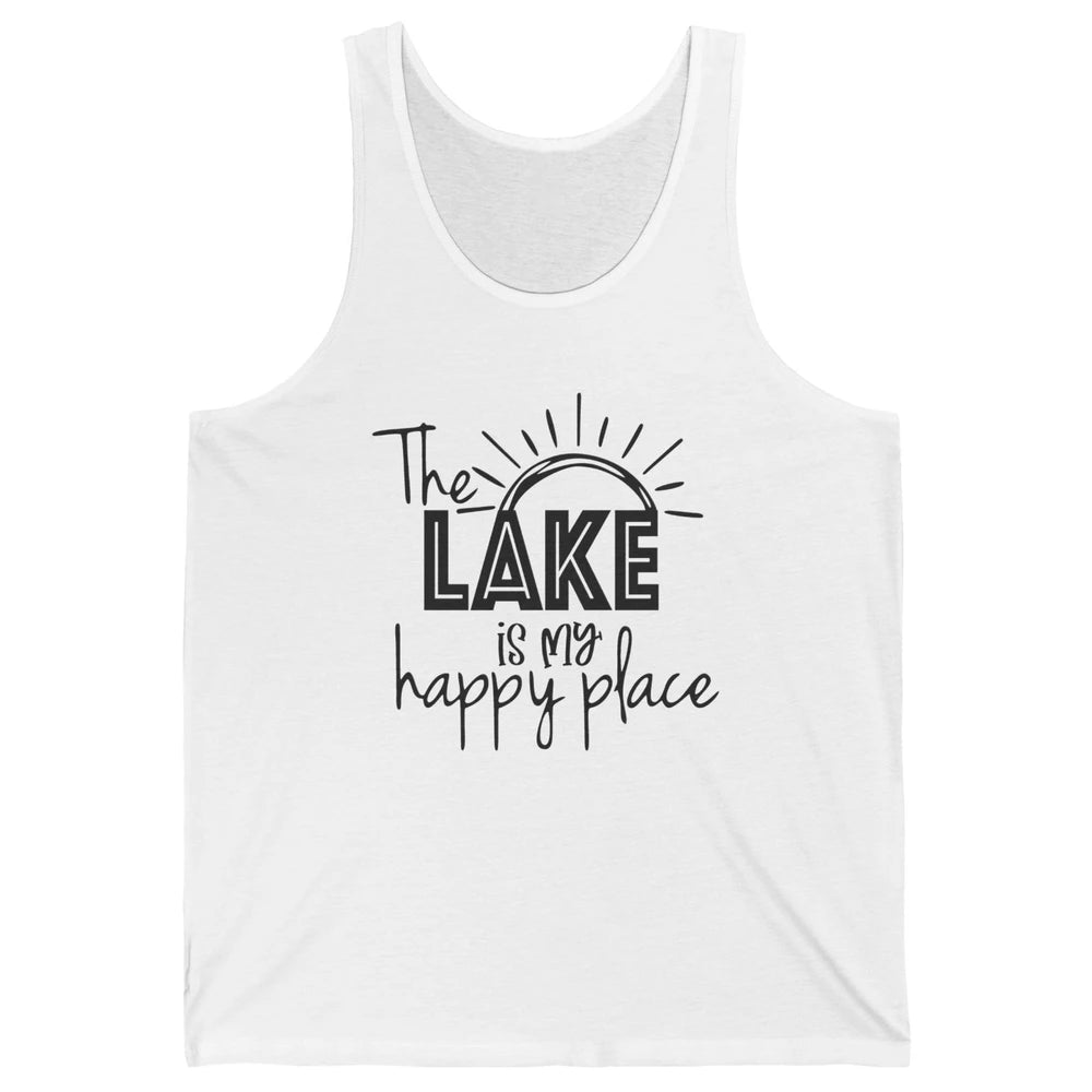 The Lake Is My Happy Place Summer Sunrays Lake Days Kayaking Unisex Jersey Tank