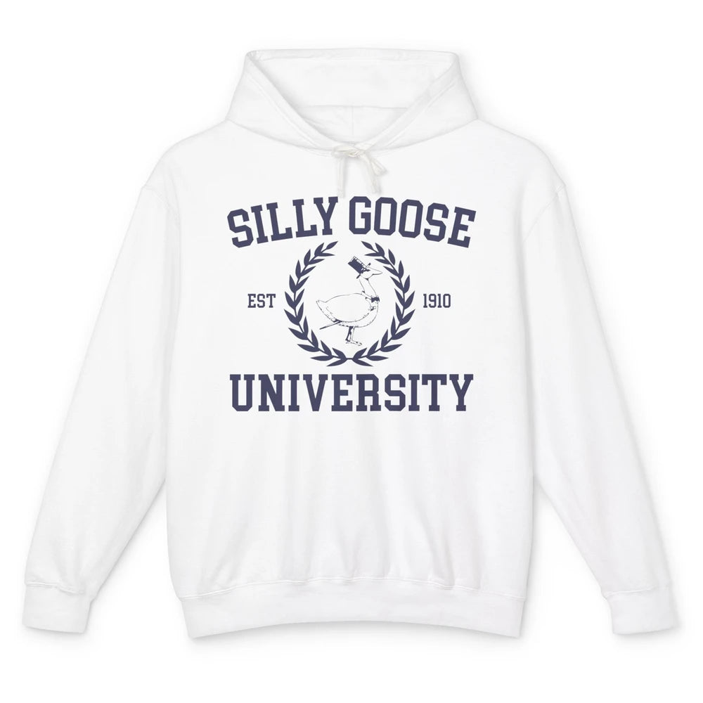 Funny Silly Goose University Est 1910 Silly Goose Sarcastic Unisex Lightweight Hoodie