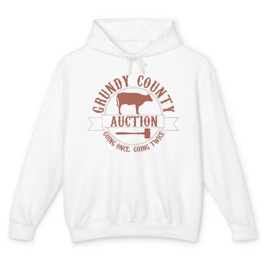 Retro Cow Cattle Grundy County Auction Western Country Farm Unisex Lightweight Hoodie