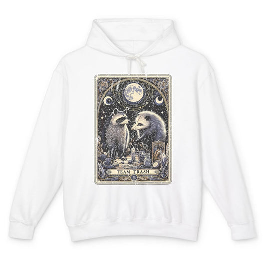 Team Trash Tarot Card Opossum Witchcraft Goth Possum Vintage Panda Raccoon Sarcastic Unisex Lightweight Hoodie