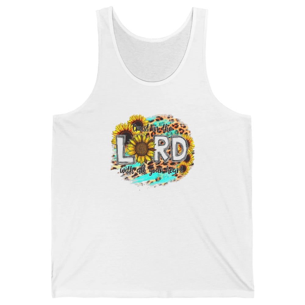 Trust In Lord Leopard Sunflower God Christian Jesus Christ Unisex Jersey Tank