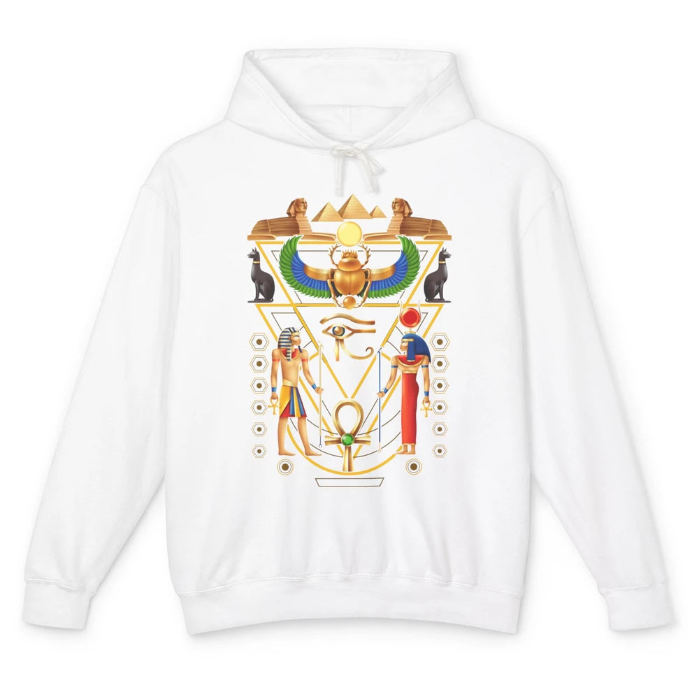 Cool Ancient Egyptian Culture Scarab Artifact Ankh Horus Eye Unisex Lightweight Hoodie