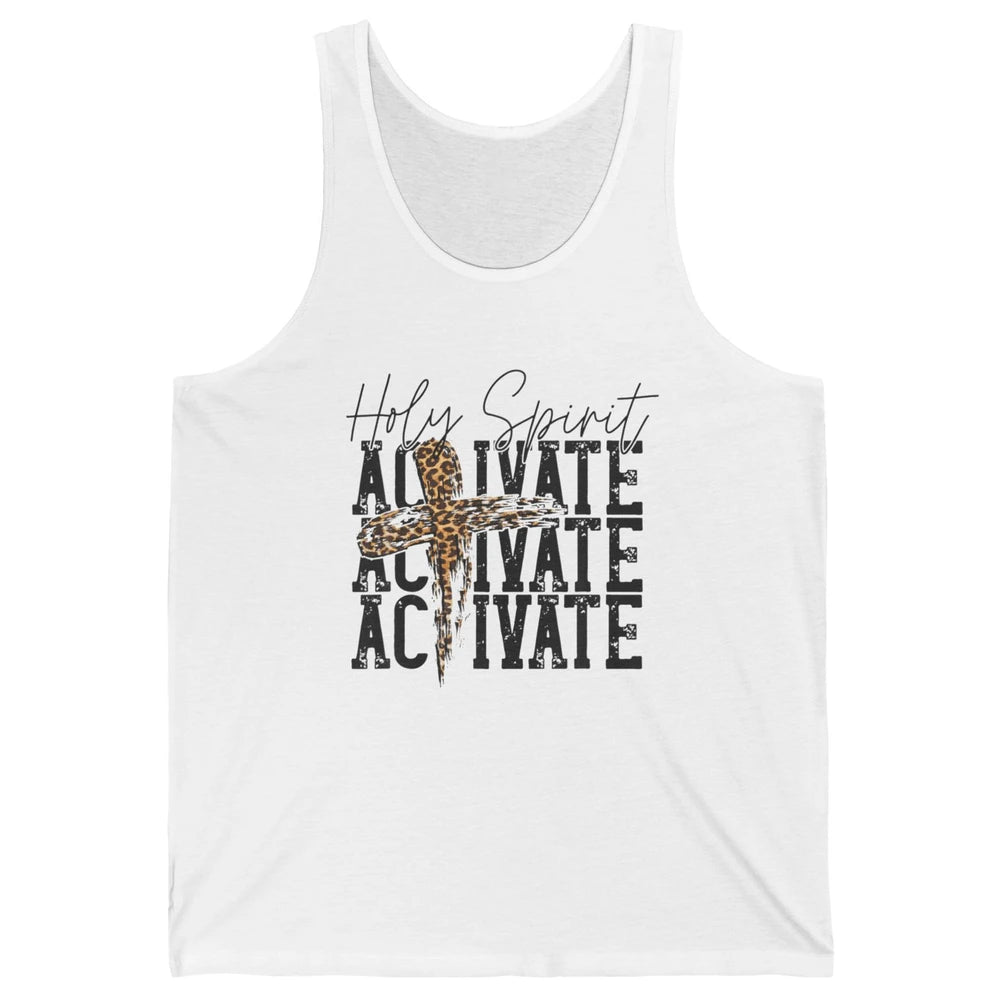 Western Leopard Holy Spirit Activate Jesus Cross Christian Unisex Jersey Tank