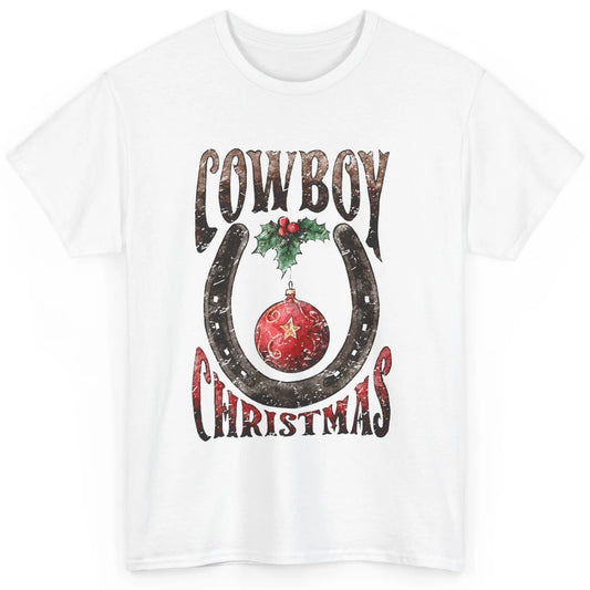 Christmas Cowboy Horseshoe Xmas Balls Western Christmas Classic Unisex T-Shirt