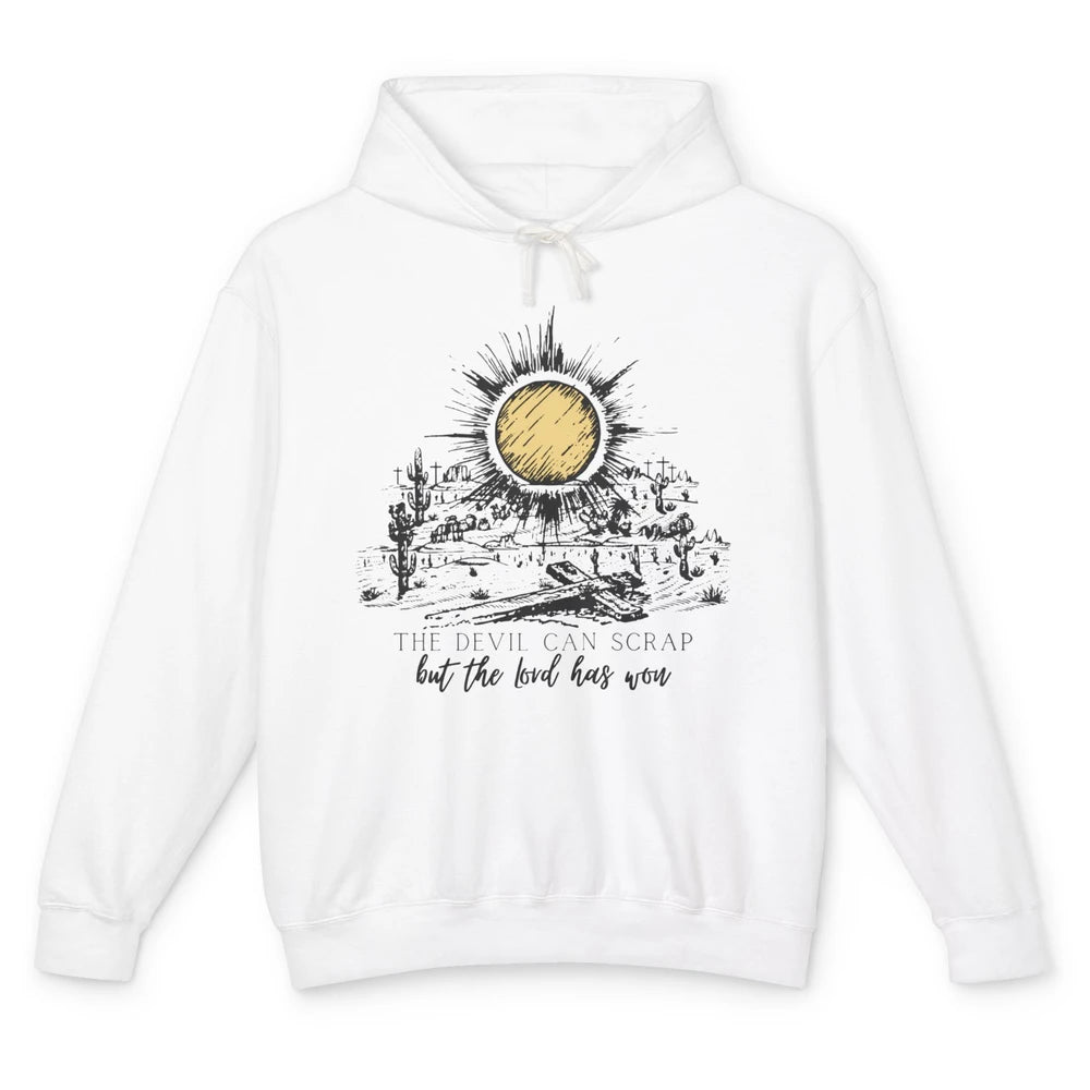 The Devil Can Scrap But The Lord Has Won Western Christian Unisex Lightweight Hoodie