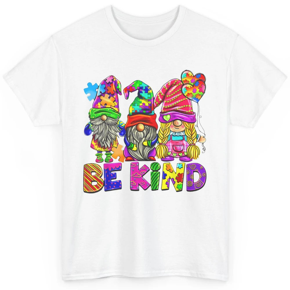 Be Kind Gnome Autism Awareness Month Autistic Jigsaw Puzzle Classic Unisex T-Shirt