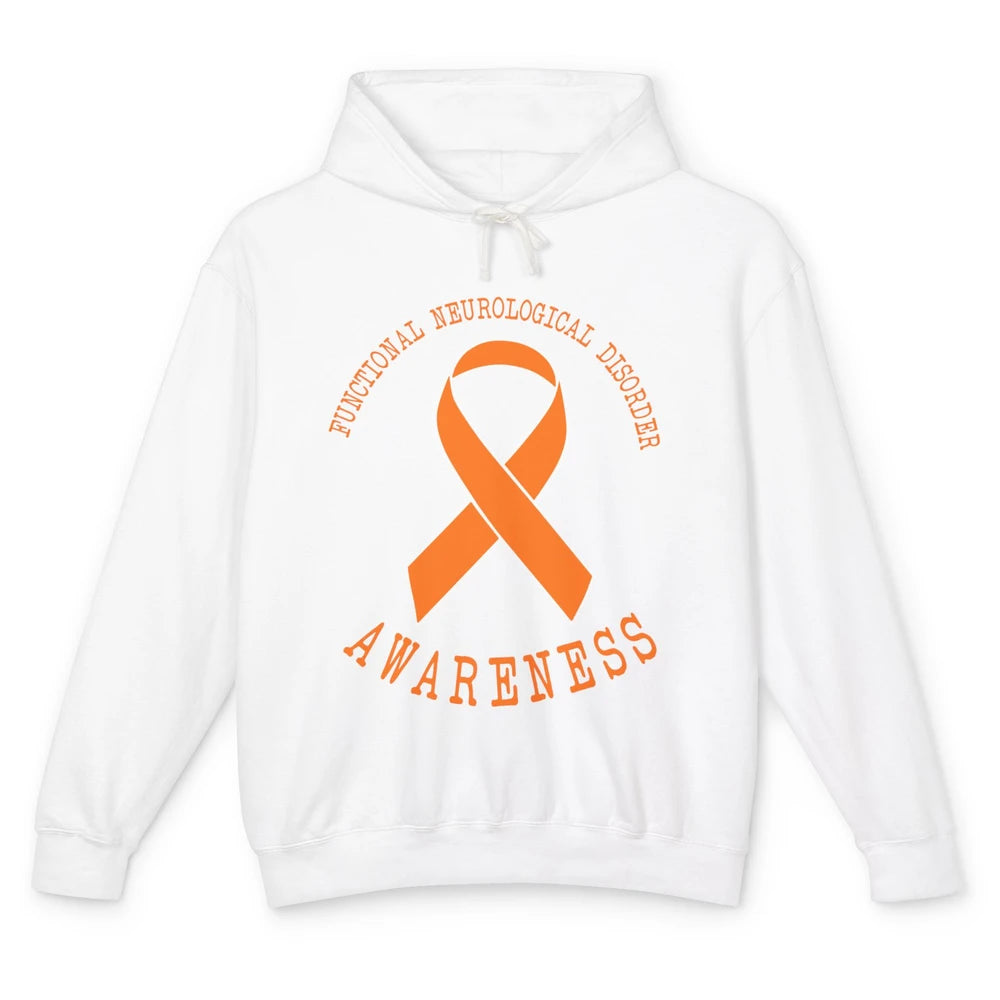 Functional Neurological Disorder Awareness FND Orange Ribbon Unisex Lightweight Hoodie