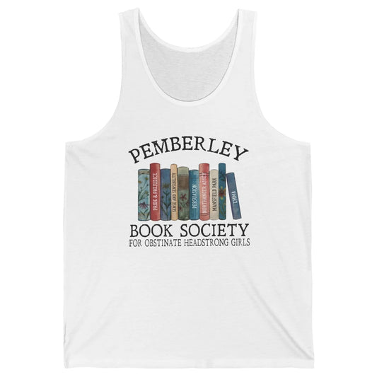 Retro Pemberley Book Society Book Reading Lovers Librarian Unisex Jersey Tank