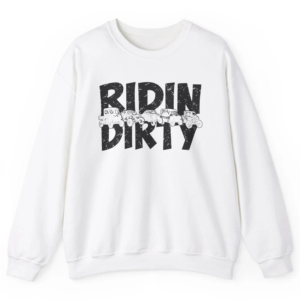 Retro UTV SXS Rider Riding Dirty ATV Offroad Riding SXS Life Unisex Crewneck Sweatshirt