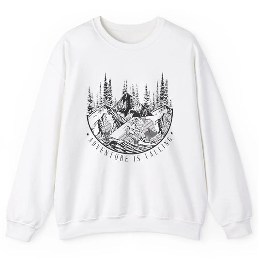 Adventure Is Calling Mountain Outdoor Wilderness Hiking Unisex Crewneck Sweatshirt