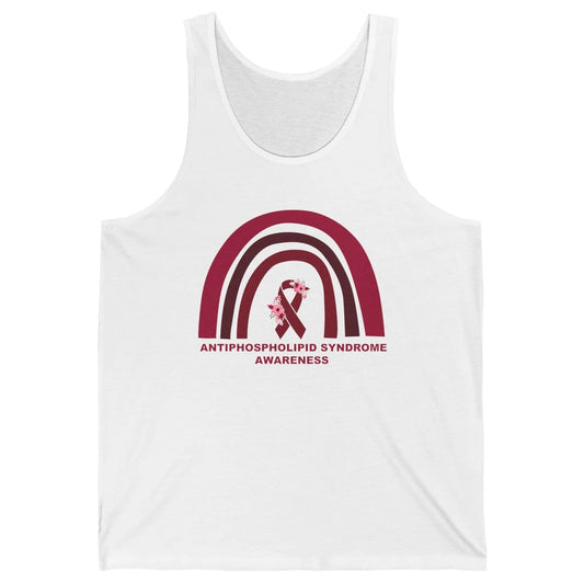 Antiphospholipid Syndrome Awareness APS Burgundy Rainbow Unisex Jersey Tank