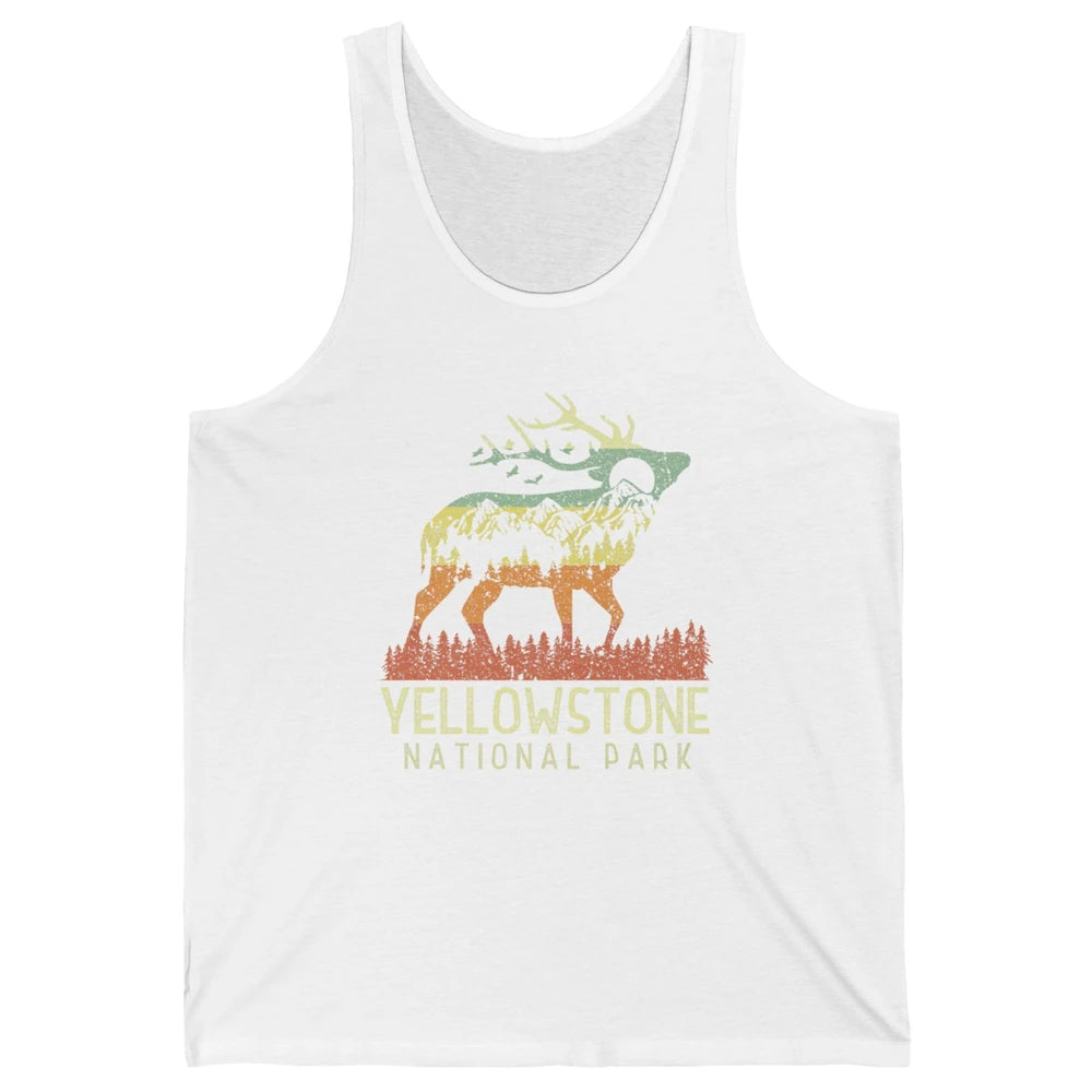 Yellowstone National Park Reindeer Mountains Vintage Outdoor Unisex Jersey Tank